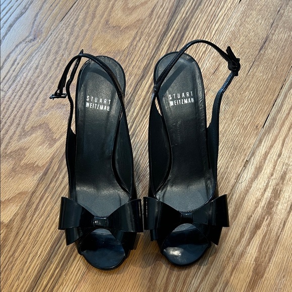 Stuart Weitzman Black Bow Heels - Picture 1 of 9
